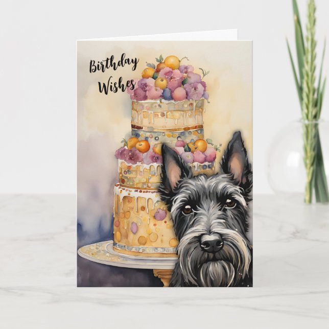 Scottie Dog Birthday Wishes Card (Front)