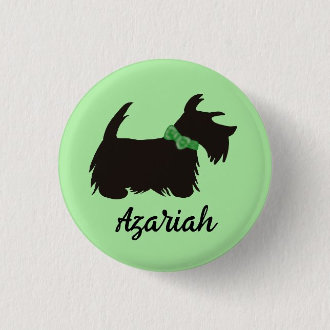 Scottie dog Button, Scottish terrier 1 Inch Round Button (Front)