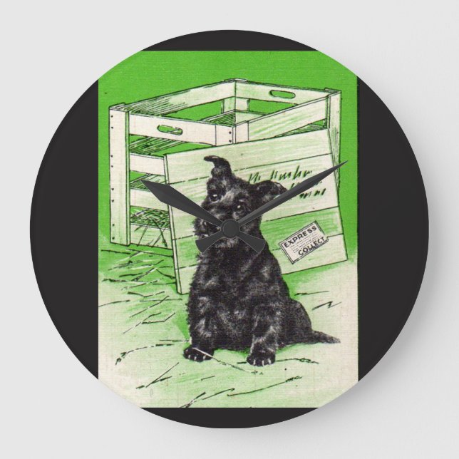 Scottie dog by special delivery large clock (Front)