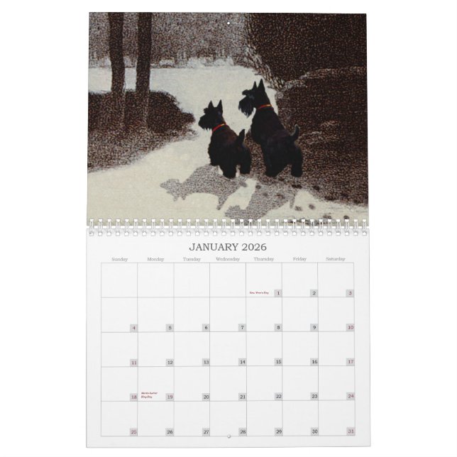 Scottie Dog Calendar (Jan 2026)
