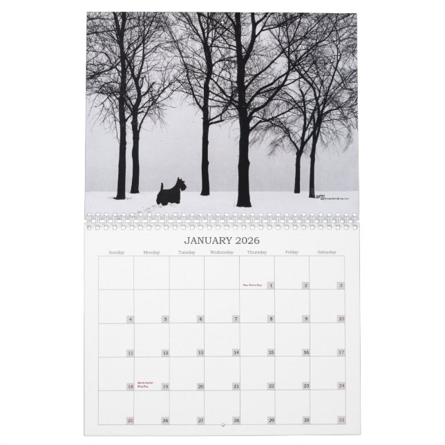 Scottie Dog Calendar (Jan 2026)