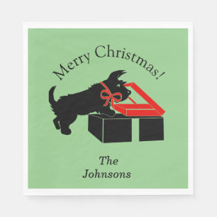 Scottie Dog Christmas Paper Party Drink Napkins