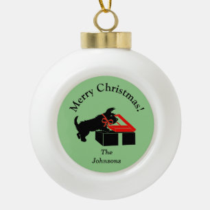 Scottie Dog Christmas Personalized Ball Ornament