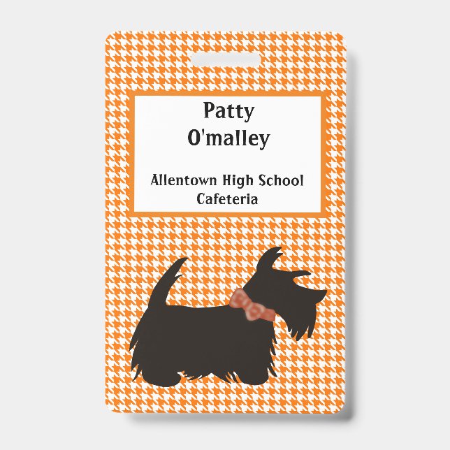 Scottie dog Dog Name badge, name tag Badge (Front)