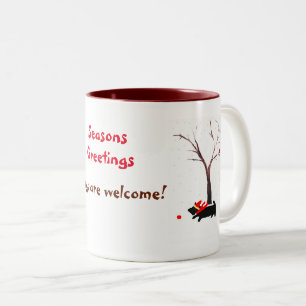 Scottie Dog Dogs are welcome! Seasonal Art Two-Tone Coffee Mug