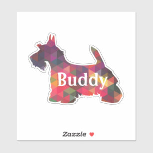 Scottie Dog Geometric Pattern Silhouette with Text