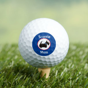 Scottie dog Golf balls, Scottie mom golfing Golf Balls