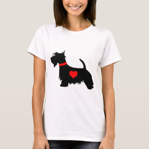 Scottie dog heart ladies T-shirt