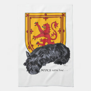 Scottie Dog Lion Rampant Flag Kitchen Towel