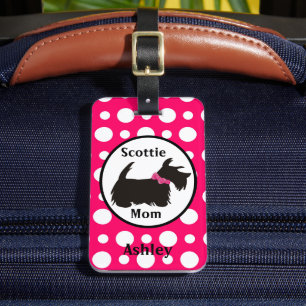 Scottie dog Luggage tag, Scottie mom luggage  Tag