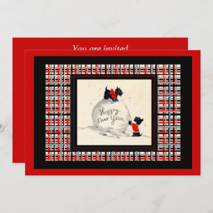 Scottie Dog New Years open house Invitation