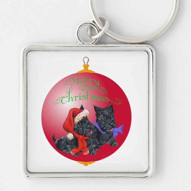 Scottie Dog Ornament Keychain (Front)