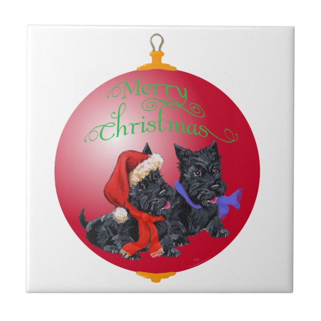 Scottie Dog Ornament Tile (Front)
