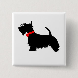 Scottie dog pin button badge