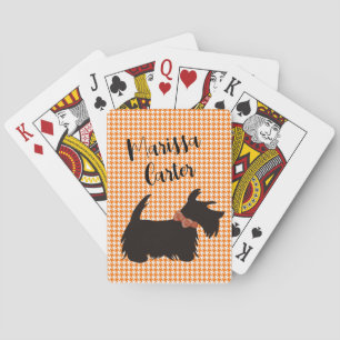 Scottie dog playing cards, Personalized cards