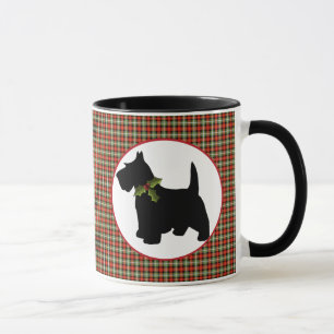 Scottie Dog Scotch Plaid Christmas Mug