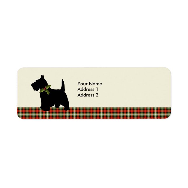Scottie Dog Scotch Plaid Christmas Personalized (Front)