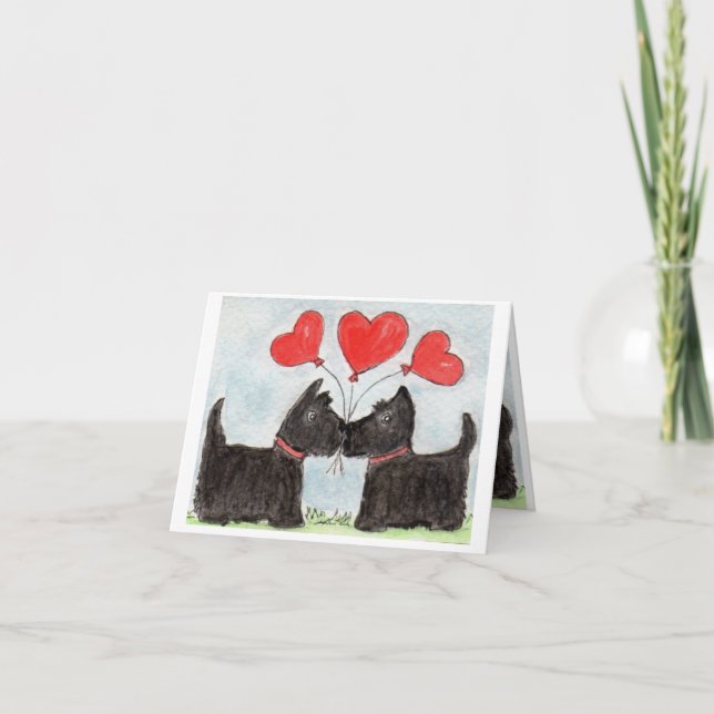 Scottie Dog Scottish Terrier art Notecard (Front)