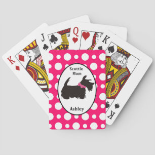 Scottie dog, Scottish terrier mom playing cards