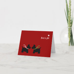 Scottie Dog Seasons Greetings Holiday Card