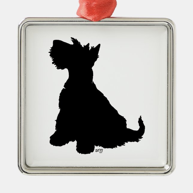 Scottie Dog Silhouette Ornament (Front)