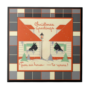 Scottie Dog Sm. (4.25" x 4.25") Ceramic Photo Tile