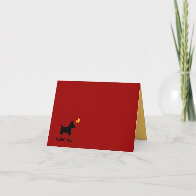Scottie Dog Thanks Thank You Card (Front)