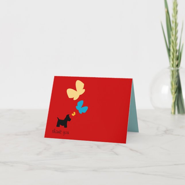 Scottie Dog Thanks Thank You Card (Front)