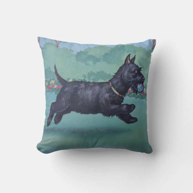 Scottie Dog Throw Pillow (Front)