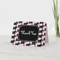 Scottie Dogs Light Pink and Black Thank You Card
