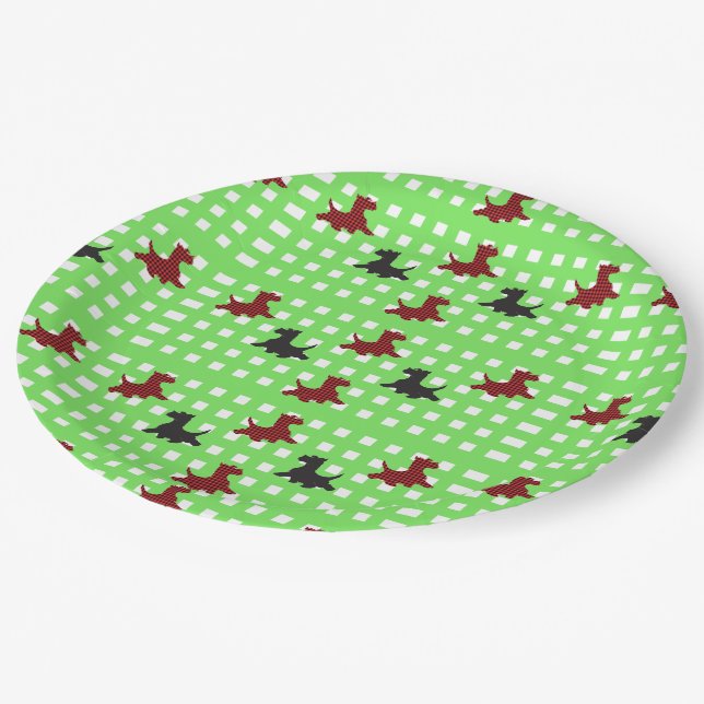 Scottie Dogs Paper Plate (Angled)
