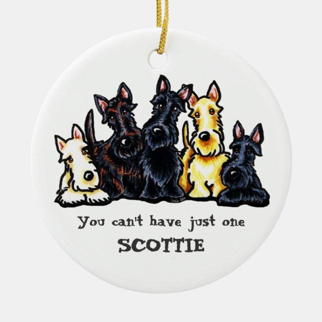 Scottie Five Personalized Ceramic Ornament (Front)