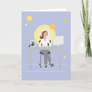 Scottie Gal Working - Greeting Card