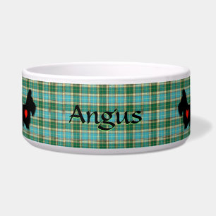 Scottie Heart Personalized Dog Bowl