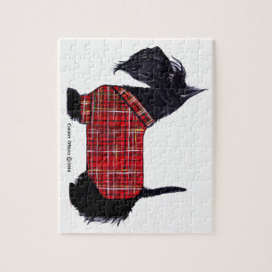 Scottie Holiday Jacket Jigsaw Puzzle