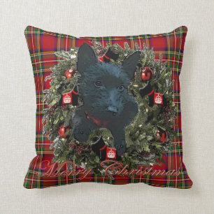 Scottie Holiday Throw Pillow