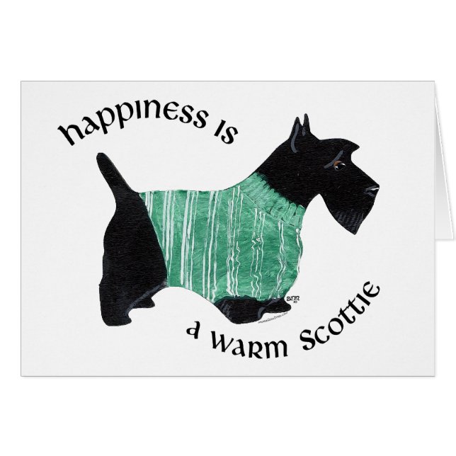 Scottie in a Green Striped Sweater (Front Horizontal)