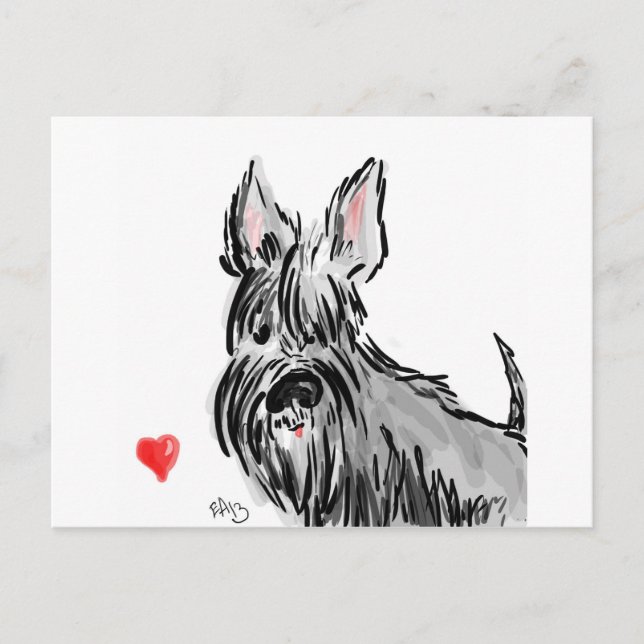 Scottie in love postcard (Front)