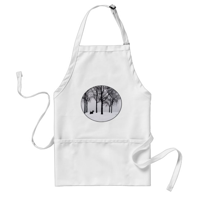 Scottie in Snowy Woods Standard Apron (Front)