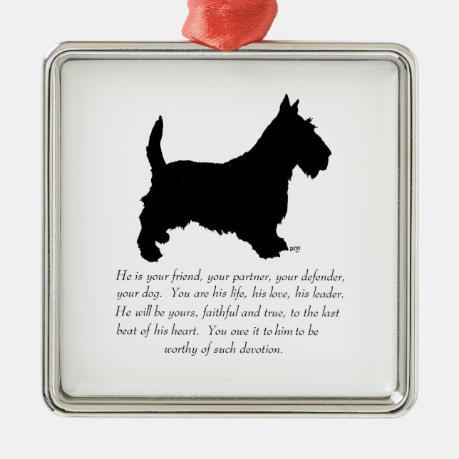 Scottie Keepsake Ornament - MALE Dog (Front)