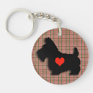 Scottie Love Heart Keychain