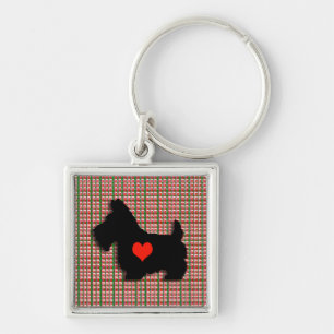 Scottie Love Heart Keychain