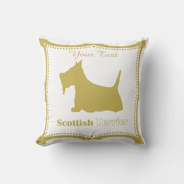 Scottie No. 15 Wheaten Throw Pillow (Front)