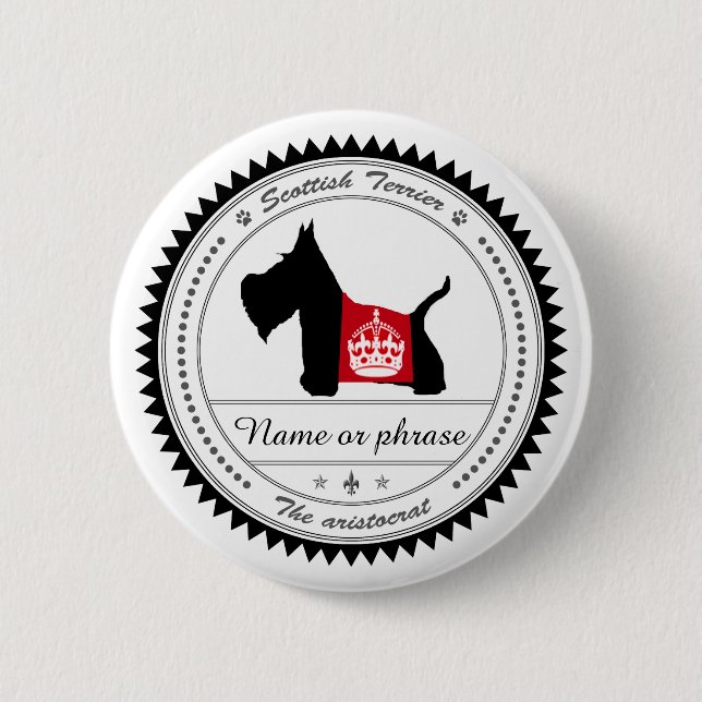 Scottie No 8 Royal Crown 2 Inch Round Button (Front)