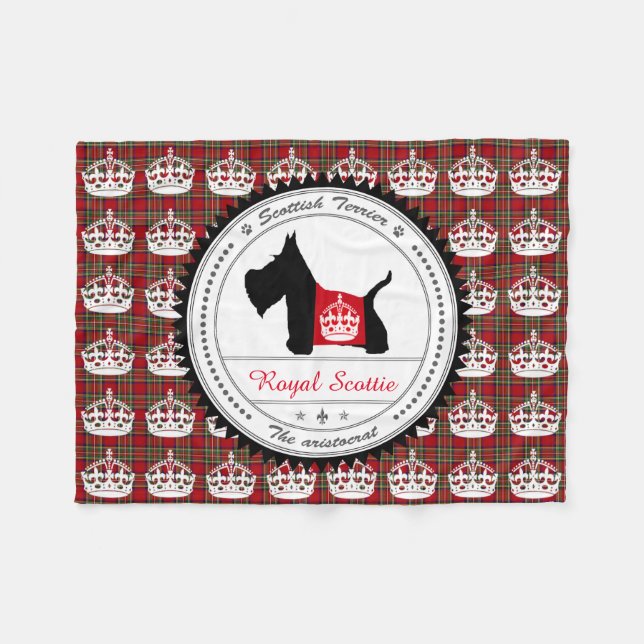 Scottie No 8 Royal Crown Fleece Blanket (Front (Horizontal))