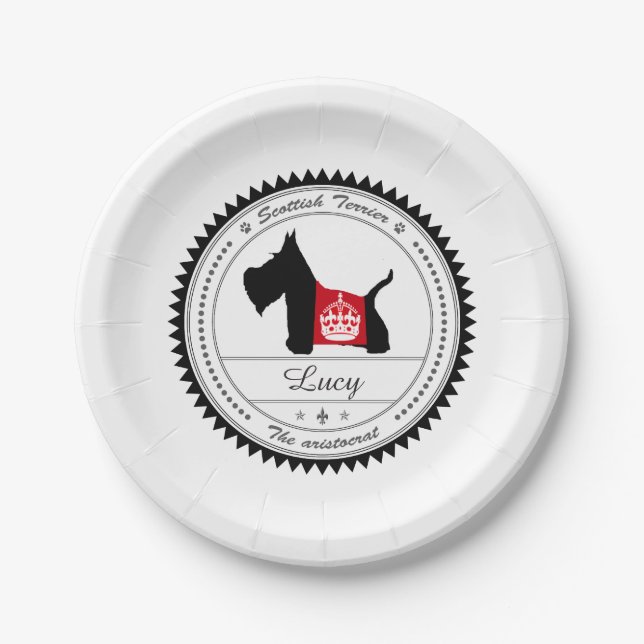 Scottie No 8 Royal Crown Paper Plate (Front)