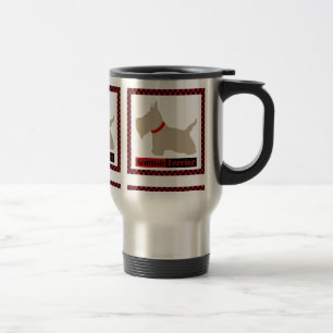 Scottie No 8 Wheaten Checkers Travel Mug