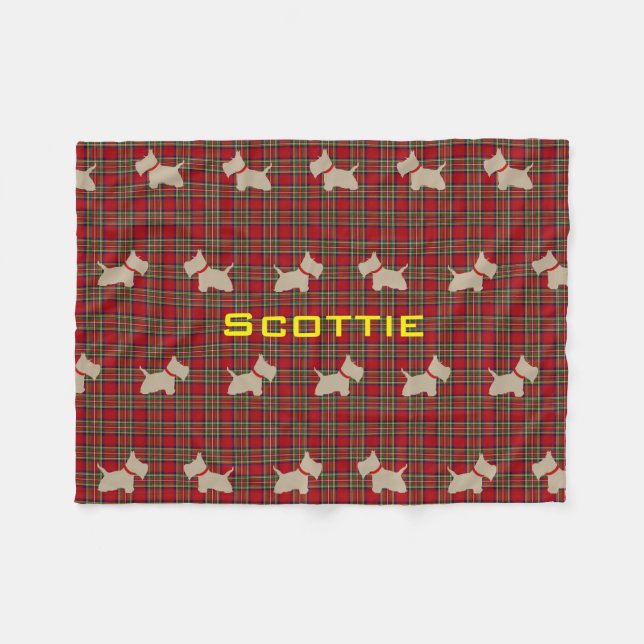 Scottie No 8 Wheaten Fleece Blanket (Front (Horizontal))
