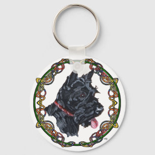 Scottie Portrait Celtic Knotwork Keychain