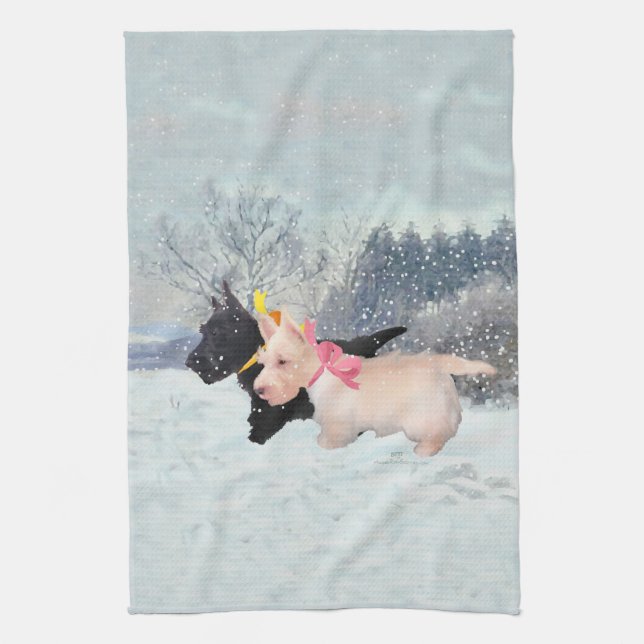 Scottie Pups Kitchen Towel (Vertical)